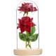 Věčná růže ve skle - Dřevěný podstavec