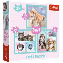 Dětské puzzle - Sweet cats - 3v1