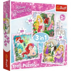 Dětské puzzle - Disney Princess - 3v1