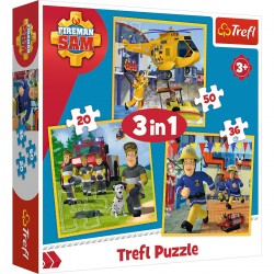 Dětské puzzle - Fireman Sam - 3v1