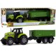 Traktor s vyklápěcí vlečkou - Zelený, 26cm