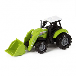 Traktor se lžící - Zelený, 15cm