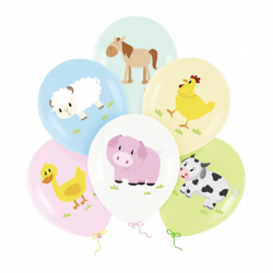 Set balónov - Cute Farm Animals, 30cm 6ks