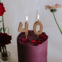 Svíčka na dort - Elegance - číslo, zlaté 4,5cm