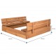 Dřevěné pískoviště se skládacími lavicemi 120x120 cm